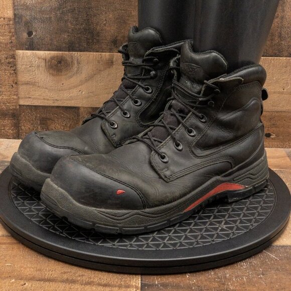 RED WINGS KING TOE ADC 2407 MENS BOOTS WORK BLACK LEATHER STEEL TOE SIZE 12D - Picture 1 of 9